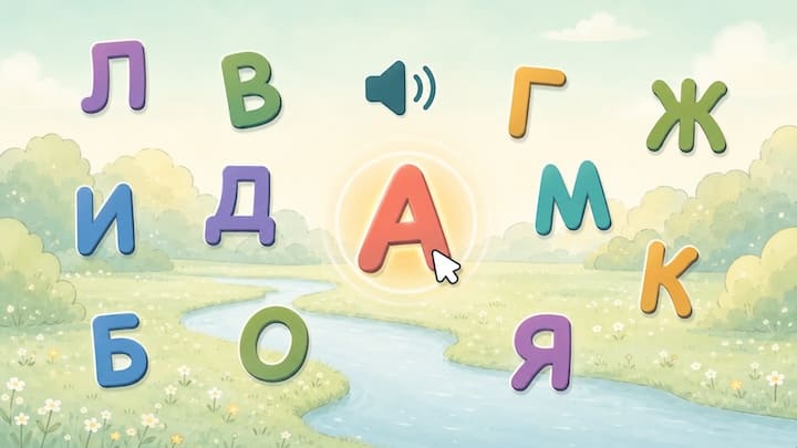 Найди букву от А до О